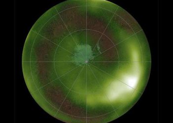 A green glow in the Martian night