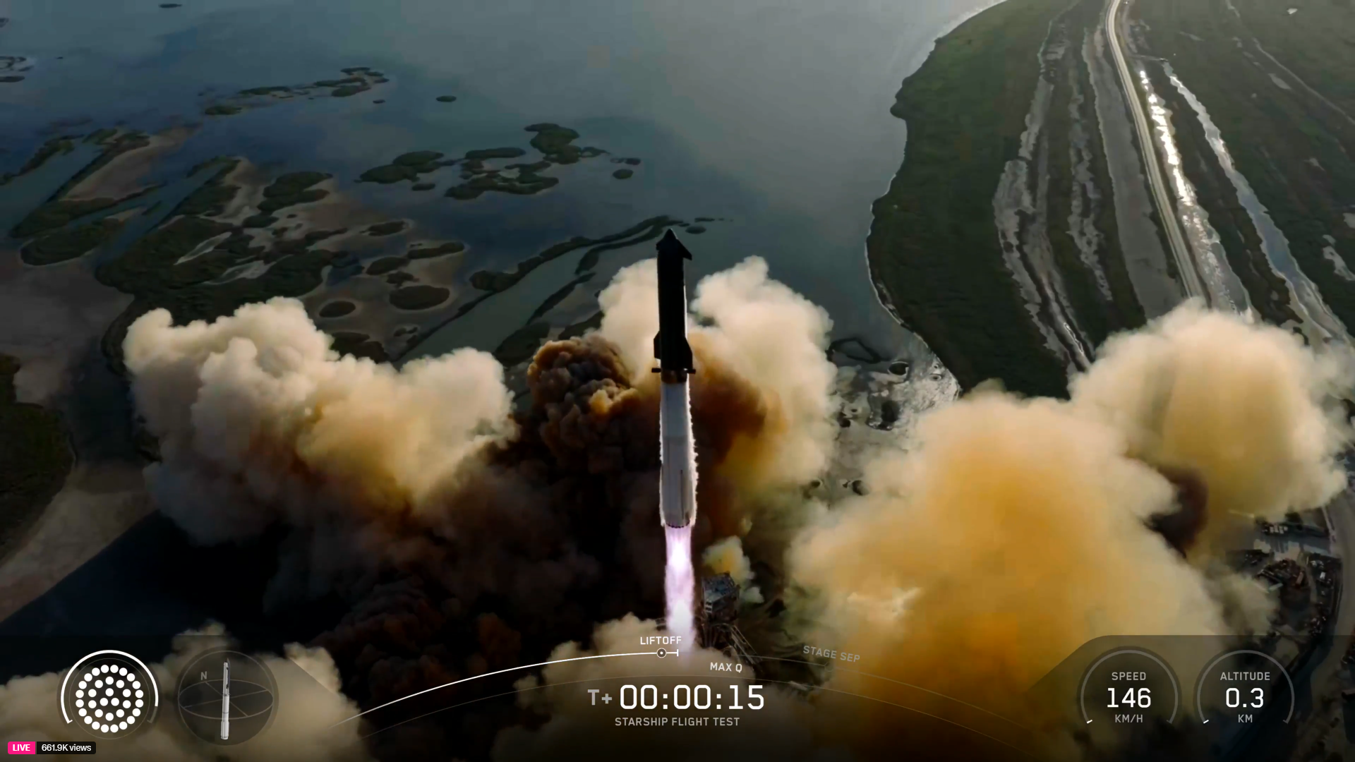 SpaceX Starship Flight 11 liftoff