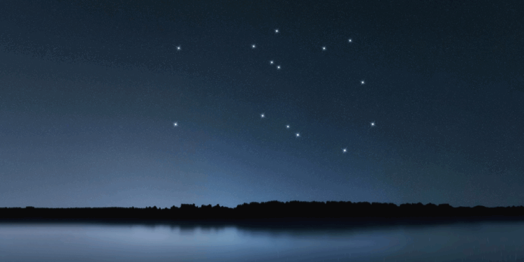 See the famous winged horse Pegasus fly in the autumn night sky