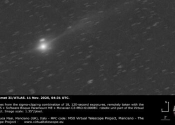 Watch interstellar comet 3I/ATLAS speed away from the sun in free telescope livestream on Nov. 16