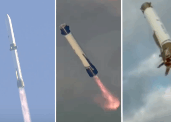 Blue Origin lands huge New Glenn rocket booster for 1st time after acing Mars ESCAPADE launch for NASA