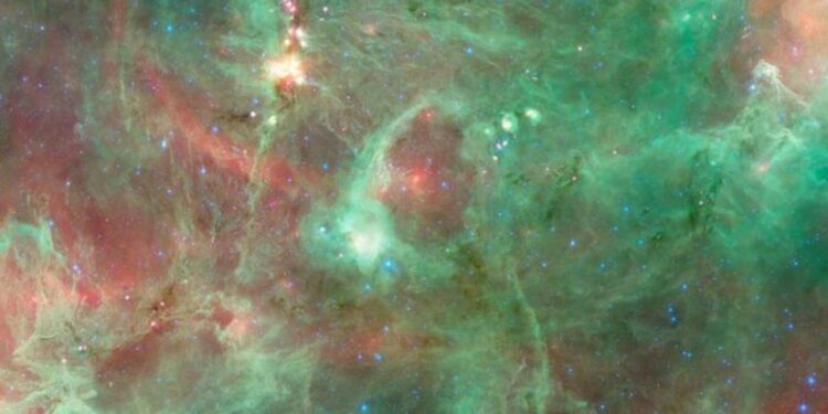 How did this 20-light-year-wide ‘Diamond Ring’ form in space? Maybe a cosmic bubble burst