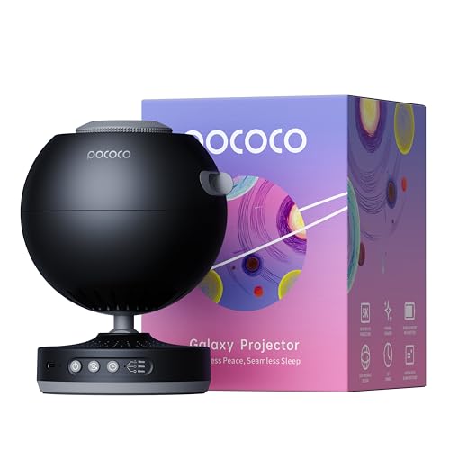 Pococo Galaxy Star Projector for Bedroom With Replaceable Optical Film Discs, Home Planetarium Night Light Projector With High-Definition Soft Light for Relax, Study, and Meditate, Stress Relief Gifts