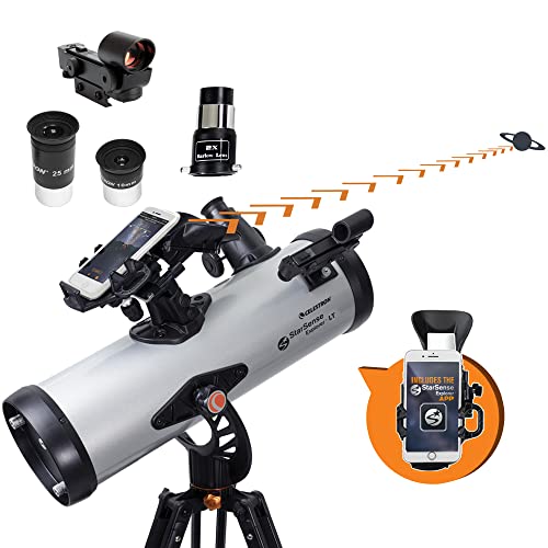 Celestron Starsense Explorer Lt 114az App-Enabled Telescope &amp;ndash; 114mm Newtonian Reflector With Smartphone Dock &amp;amp; Starsense App &amp;ndash; Iphone &amp;amp; Android Compatible &amp;ndash; Easy-To-Use for Beginners