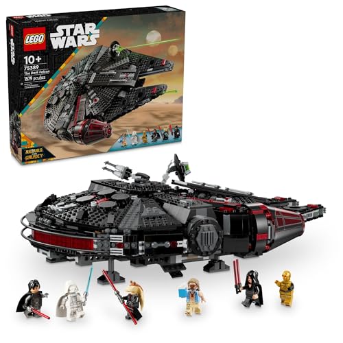 Lego Star Wars the Dark Falcon Buildable Starship, Star Wars Toy Vehicle Set for Boys and Girls, Collectible Millenium Falcon Toy With 6 Minifigures, Birthday Gift for Kids or Any Fan, 75389