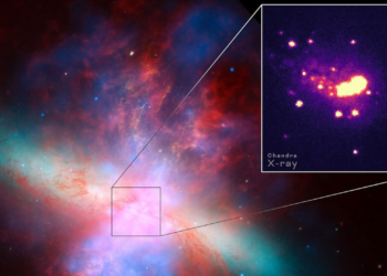 This star-forming galaxy is blowing out powerful winds topping 2 million mph