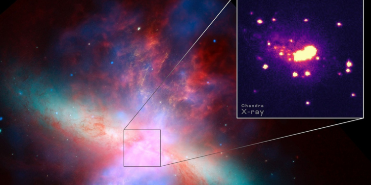 This star-forming galaxy is blowing out powerful winds topping 2 million mph