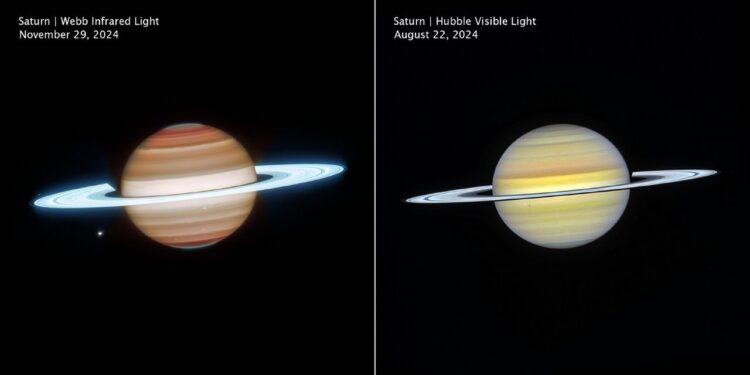Incredible new NASA images reveal Saturn in a new light — and it’s all thanks to a telescope team-up from Webb and Hubble