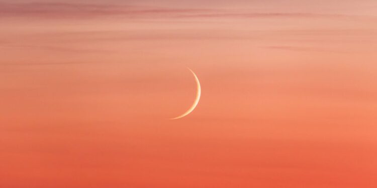 One of the youngest visible moons of the year appears alongside Venus on March 19