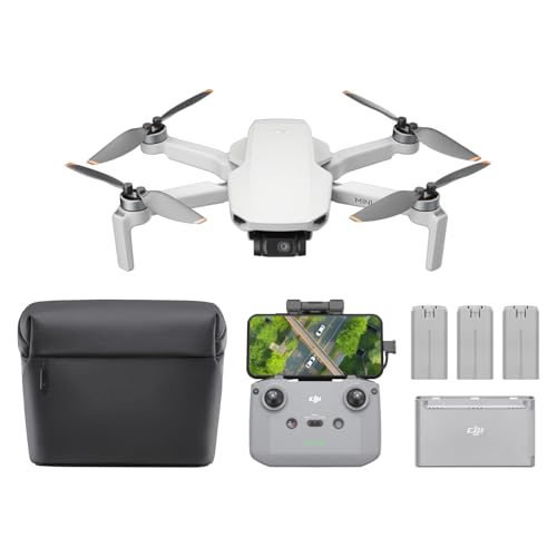 Dji Mini 4k Fly More Combo, Drone With 4k Uhd Camera for Adults, Under 249 G, 3-Axis Gimbal Stabilization, 10km Video Transmission, Auto Return, 3 Batteries for 93-Min Max Flight Time, Quickshots
