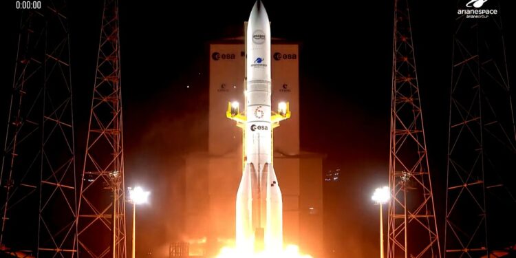 Europe’s powerful Ariane 6 rocket launches 32 Amazon internet satellites to orbit
