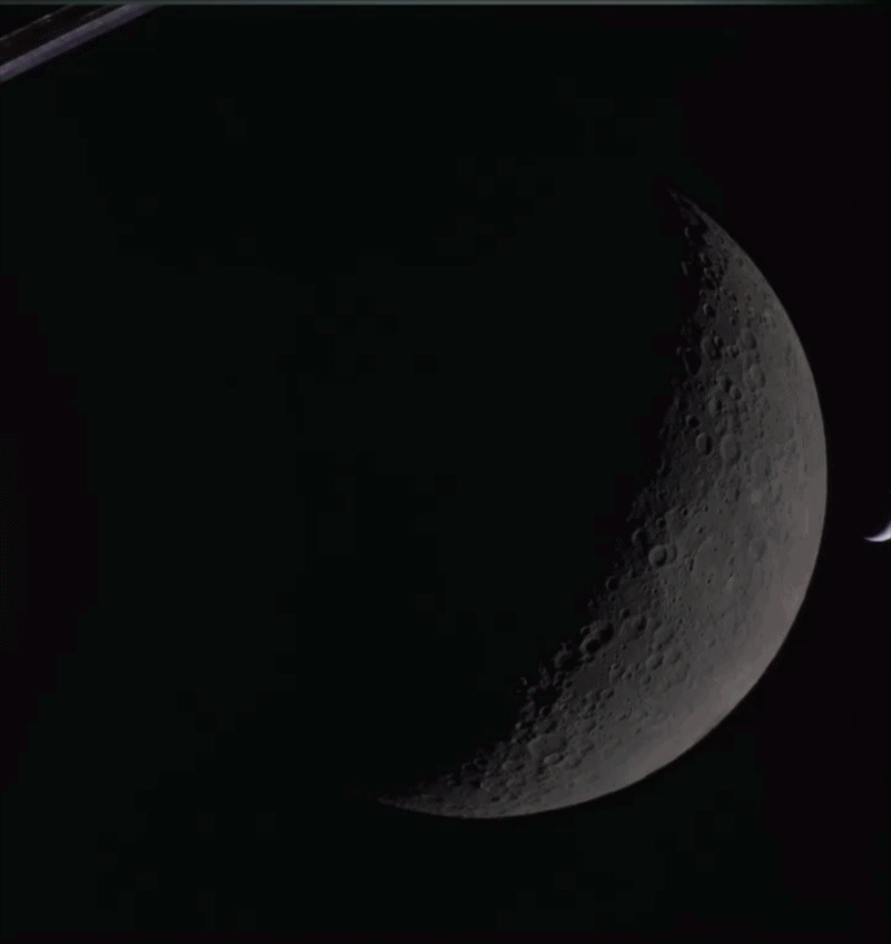 A gif showing the timelapse of the Artemis 2 solar eclipse.