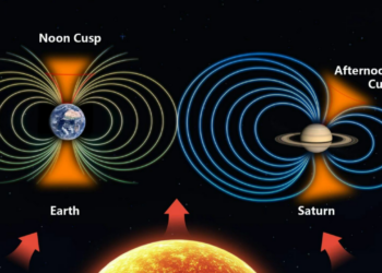 Saturn’s magnetic field is curiously warped, and one of its moons may be to blame