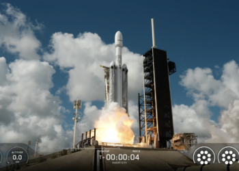 Falcon Heavy launches final ViaSat-3 terabit-class satellite