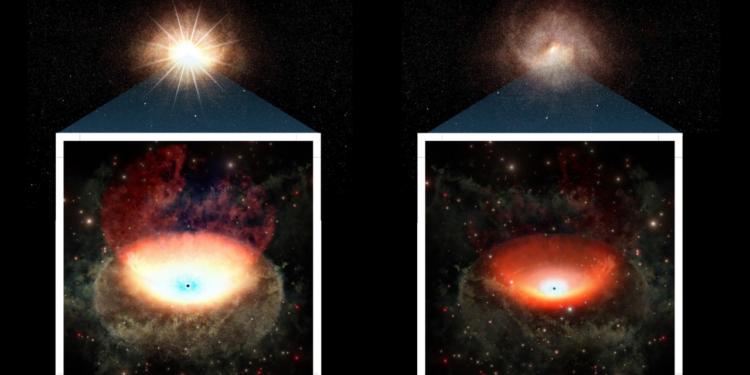 Galaxy starves its supermassive black hole, loses 95% of its brightness