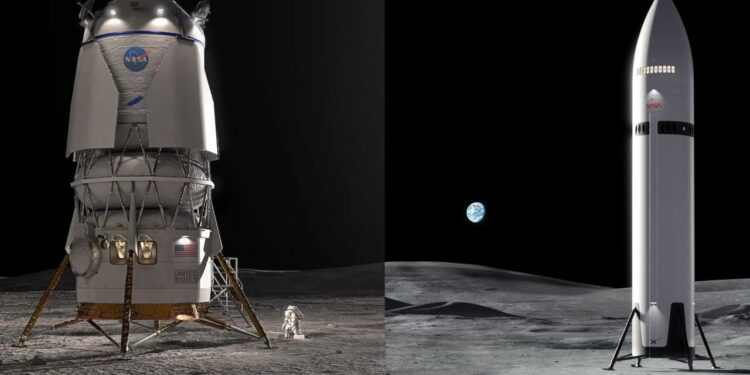 NASA wants to land astronauts on the moon in 2028. Will SpaceX’s Starship or Blue Origin’s Blue Moon lander be ready in time?