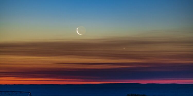 Venus and a slender crescent moon steal the show after sunset on May 18